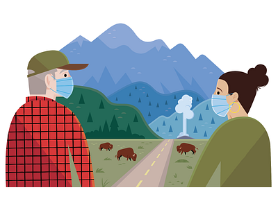 LA Affairs: Pandemic Roadtrip animals editorial illustration nature roadtrip travel vector