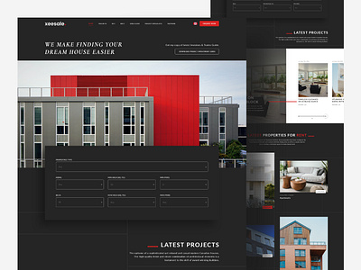 Real Estate Agency Website company design flat homepage landing landing page minimal modern real estate ui ux web webdesign website