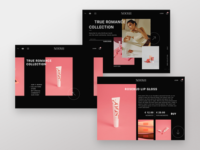 NOOSH Design beauty beauty shop branding cosmetics for women design figma inspiration product page ui ui designer ux web design