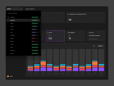 companies switcher app black dark dropdown indicator interface lvl progress protection status switch switcher ui ux web