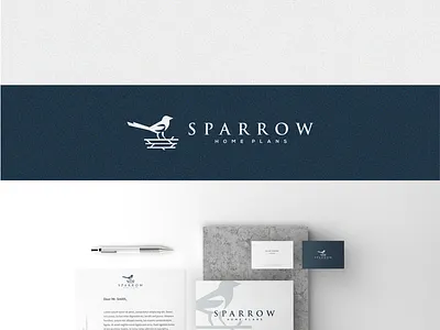 Sparrow Home Plans animal bird design graphic design home home furnishing logo logo design luxurious mature nest real estate sparrow vector
