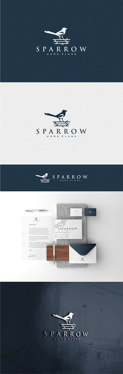 Sparrow Home Plans animal bird design graphic design home home furnishing logo logo design luxurious mature nest real estate sparrow vector