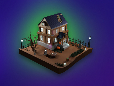 Hallowen House 3d 3d art 3dblender blender3d building il illumination illustration