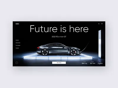 Audi e-tron GT web design concept #2 audi auto autodealer car design e tron electric landing ui web