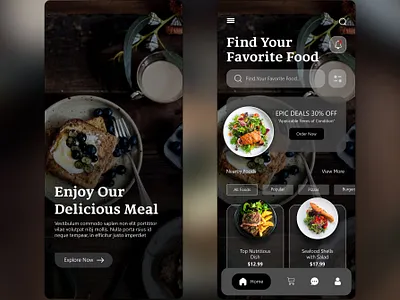 Meal App clean design illustration ui ui design ux ux design uxui