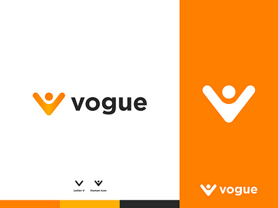 vogue - Logo Design Concept brand identity branding celibrate concept design designer portfolio designs flat human iconic joyfull letter logo logo logo designer man modern unique v v letter vogue