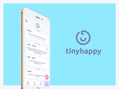 Tinyhappy app and identity app branding design ui ux