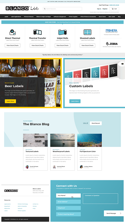 Blanco Labels design website