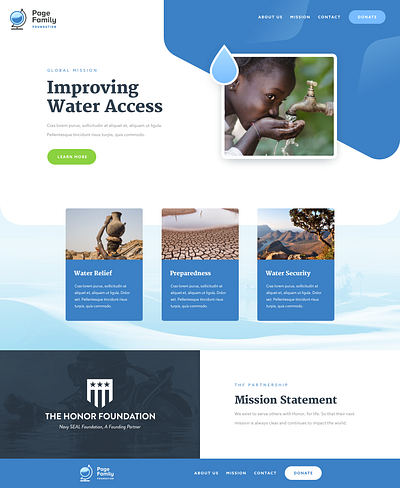 Page Family Foundation branding design website