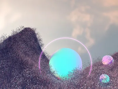 Orbs 3d art c4d cgi cinema 4d cosmic digital art dreamscape landscape portal render symbols
