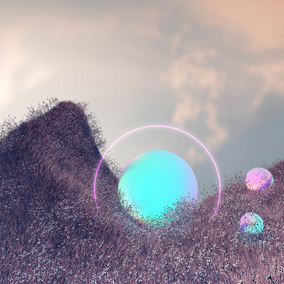 Orbs 3d art c4d cgi cinema 4d cosmic digital art dreamscape landscape portal render symbols