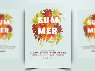 Summer Flyer Design PSD back backup backupgraphic branding chand design flyer flyer design flyer template flyerdesign flyers illustration logo poster poster art poster design posterdesign posters psdtemplate templatepsd