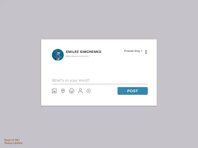 Daily UI 081 • Status Update 081 daily100 daily100challenge dailyui dailyui081 dailyuichallenge design interface design network profile sketch social social media social media update status status update ui uidesign uiux update