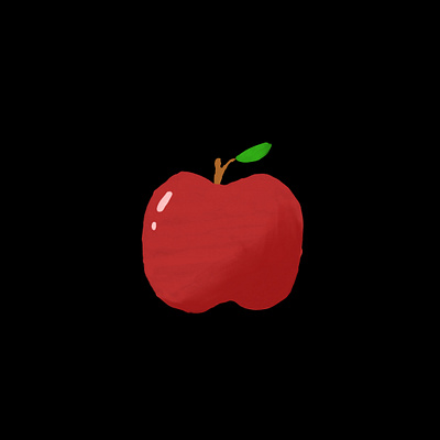 Apple apple black food fruit illustration red simple