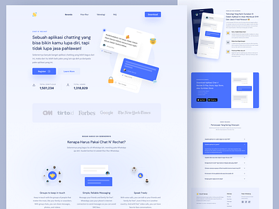 chat app landing page branding chat chat app design homepage illustration landing page ui ui design web design