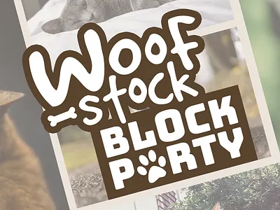 WOOF-stock Block Party branding design logo
