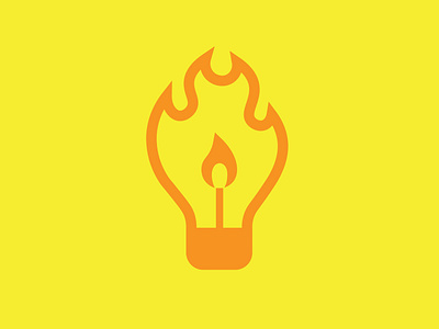 IDEA | SMALLER.SMARTER.MIGHTIER branding bulb fire flame graphic design icon idea illustration light lightbulb lit logitech logo match power vector