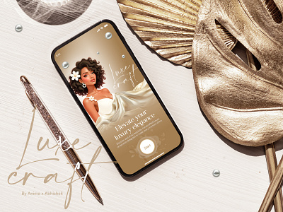 Elegance with Luxe Craft app store beauty app branding cosmetic app design gold app golden graphic design illustration jewellery app luxury app luxury branding marketplace mobile app onboarding order ui ui design ux women