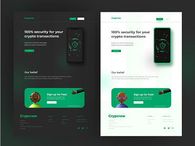 Crypcrow 3d branding color dark mode design illustration light mode typography