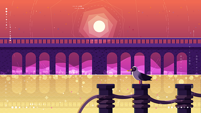 Bridge bridge illustration sun
