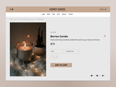 E-Commerce Shop 012 12 buy candle online candle daily ui 012 daily ui 12 dailyui design e commerce e commerce shop e commerce shop website figma illustration ui ui design uiux website