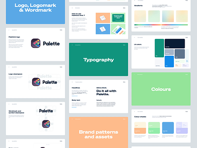 Palette ✴ Visual identity & brand guidelines brand guidelines brand identity branding colors design system finance fintech illustration integrations logo money palette patterns product design revenue saas style guide typography visual identity wordmark