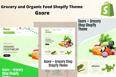 Grocery and Organic Shopify 3d animation branding design graphic design icon illustration illustrator logo motion graphics newsletter online store organic shopify shopify theme typography ui ux vector website