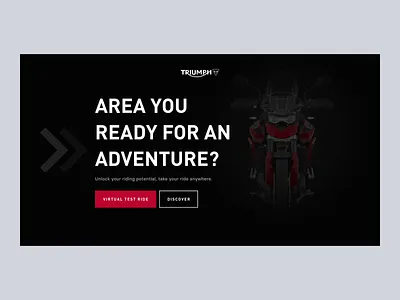 Triumph Motorcycles Experience 🏍️ bike bike rent dark dark mode harley journey landing landing page landingpage motogp motor motorcycle motorcycle rent racing ride sport user interface vehicle web website