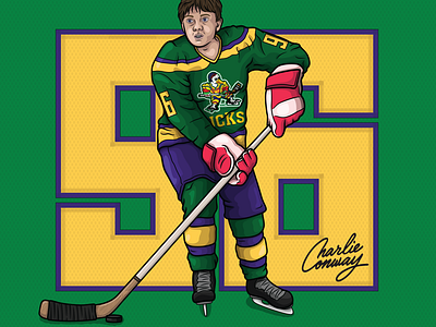 The Mighty Ducks poster for Bigger Picture Show 2024 hockey illustration portrait poster sports the mighty ducks