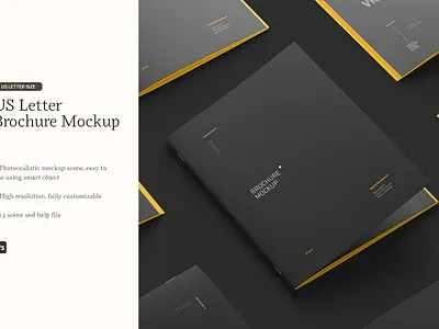 US Letter Brochure Mockup Set brochure magazine mock mockup us letter us letter brochure mockup set