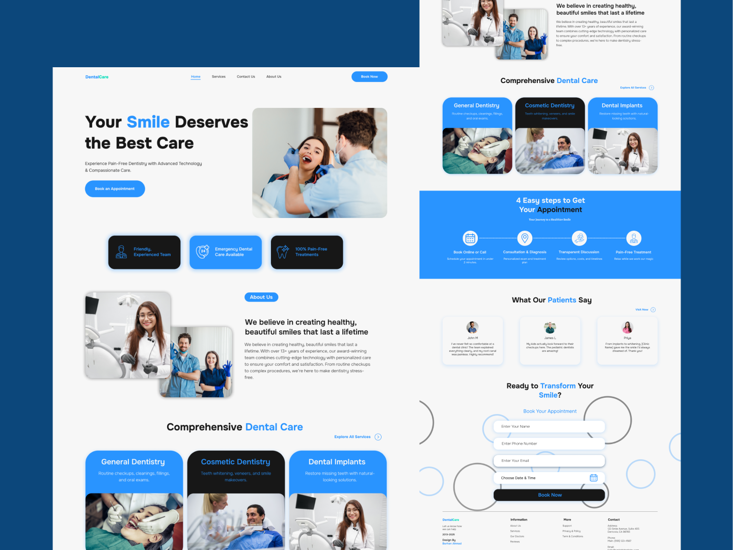 Dental Website Design | Web Design for Dentist branding clinic website design dental website design design doctor website education figma design figma website design graphic design hospital website deign landing page landing page design medical website design ui design uxui design web uiux website website design