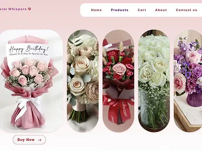 Floral Whispers - Interactive Floral Showcase animation figma flower website ui graphic design hero section landing page motion graphics ui uiux web design website