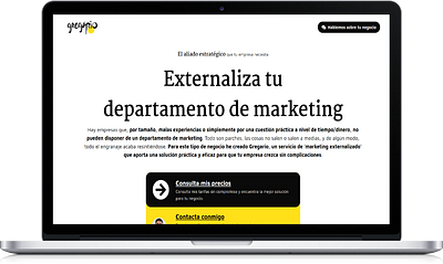 Gregario.es – Externalización de marketing para empresas B2B branding concept marketing web design