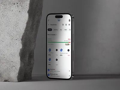 Time entry day view app branding dashboard design graphic design illustration logo mobile app product design ui