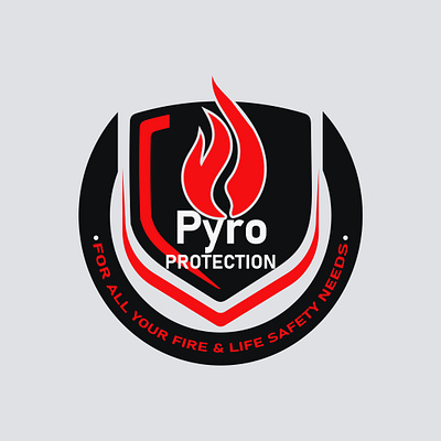 Crafting the Pyro Protection Logo – A Blend of Fire & Safety brandidentity branding customlogo firelogo graphic design logo