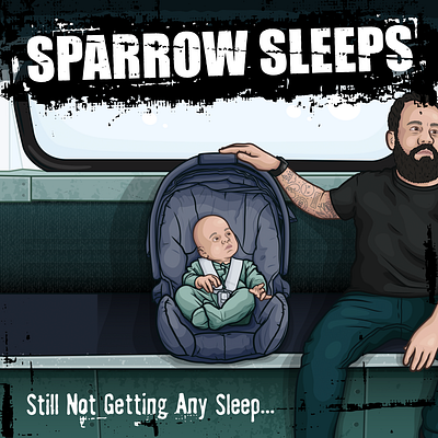 Simple Plan "Still Not Getting Any Sleep" lullabies album cover carseat illustration infant portrait simple plan sparrow sleeps