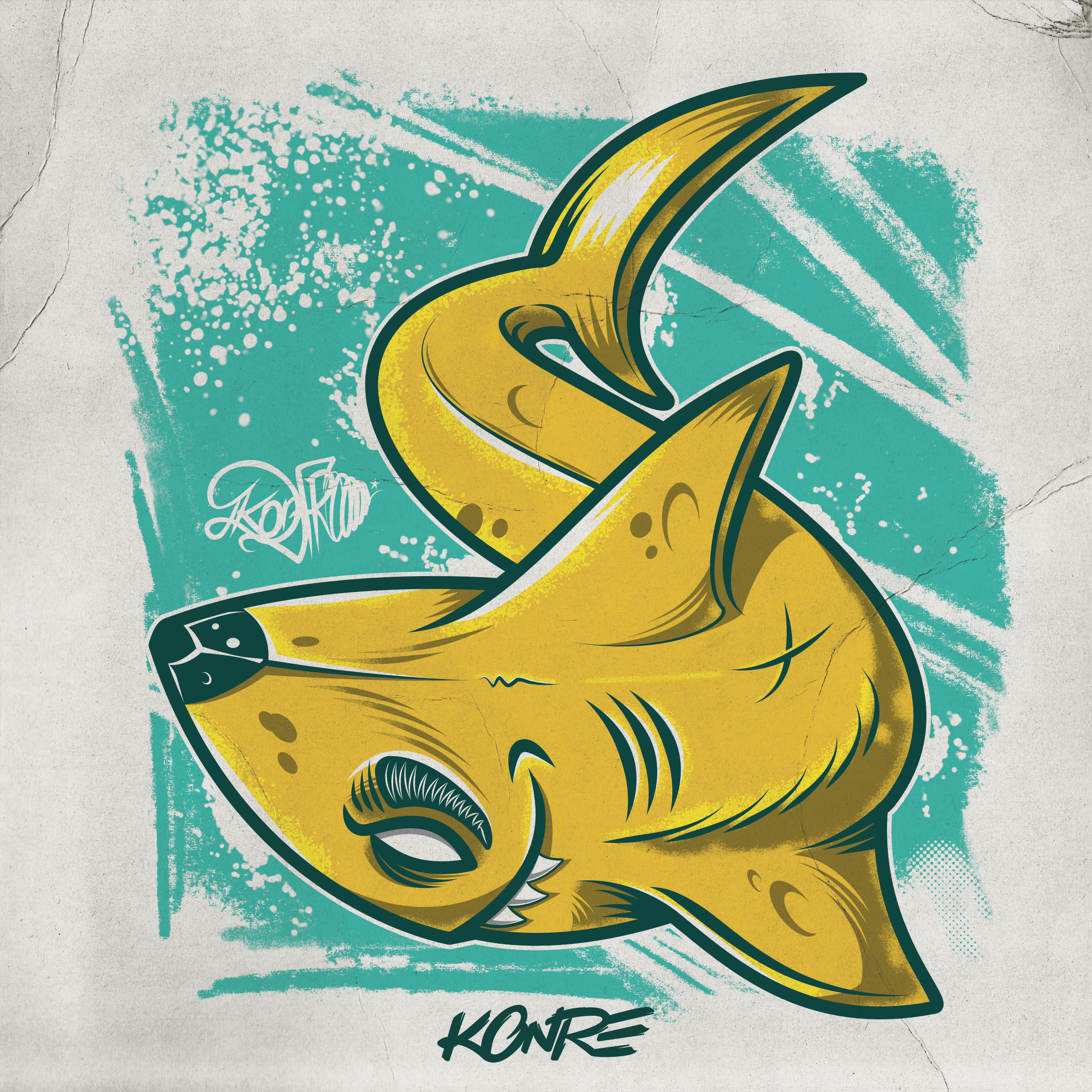 Banana Shark apparel art branding design drawing graphic design illustration logo mascot sketch vector