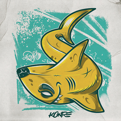 Banana Shark apparel art branding design drawing graphic design illustration logo mascot sketch vector