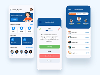 Quiz App UI/UX cocept