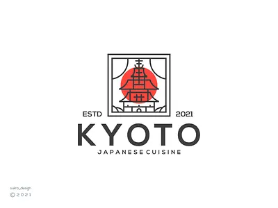Kyoto logo branding design elegant graphic design icon illustration japan kyoto lineart logo logomark logos minimal simple ui ux vector