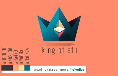 King of eth. branding idea. 3d branding graphic design logo