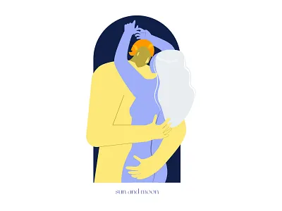 Sun and moon flat graphic design illustration illustrator minimal