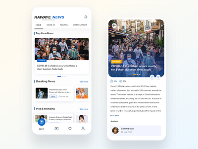 Rawaye News UI KIT android app blog app flutter news app mobile app news app ui uiux