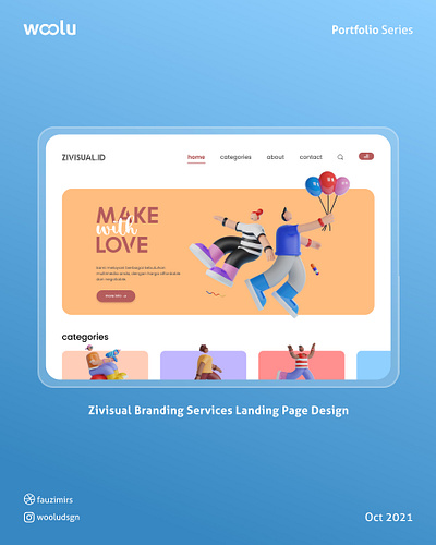 Zivisual Landing Page Design 3d branding graphic design logo ui uidesign uiux uxdesign