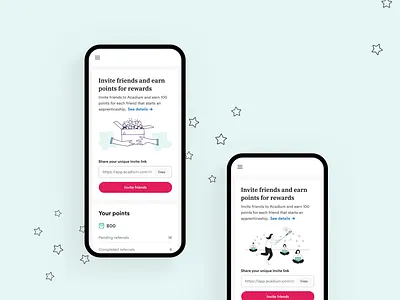 Acadium Referral Program Illustrations app design graphic design illustration illustrator ui ux vector