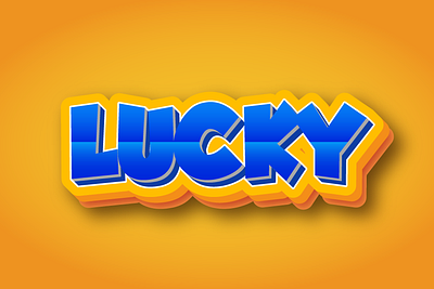 lucky 3d text effect editable animation app art branding clean design flat graphic graphic design icon illustration illustrator logo minimal typography ui ux vector web website