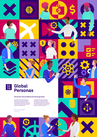 Global Personas Poster Ideation b2b branding enterprise illustration personas ux visual design