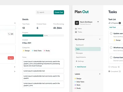 Planner App pt.2 app cards clean complete design interface manage management minimal mobile nav project select side bar task ui ui design ux ux design web
