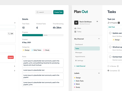 Planner App pt.2 app cards clean complete design interface manage management minimal mobile nav project select side bar task ui ui design ux ux design web