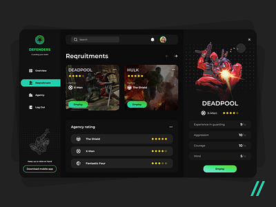 Defenders App animation app avengers defenders design guard hero mvp online platform purrweb safety security startup superhero ui ux web web app website